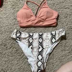 Snake print romwe bikini - size: S